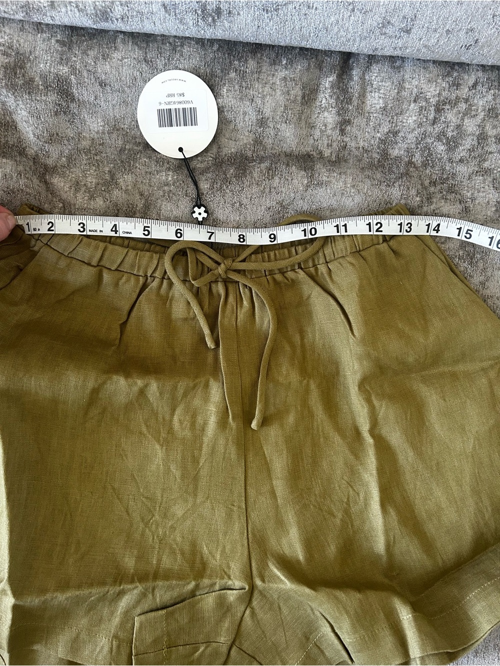 NWT • Nettie linen shorts in olive - Picture 11 of 12
